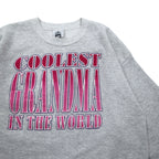 USA made 90s Lee print sweatshirt XL grey COOLEST GRANDMA IN THE WORLD