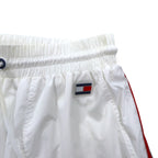 TOMMY HILFIGER SPORT nylon track pants jersey S white side line