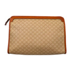 CELINE Macadam Second Bag Clutch Bag Brown PVC Leather riri Zip M06 Old Made in Italy