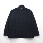 Polo Ralph Lauren 90年代 キルティングジャケット L ネイビー ナイロン 中綿 ドローコード スタンドカラー