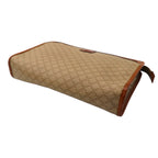 CELINE Macadam Second Bag Clutch Bag Brown PVC Leather riri Zip M06 Old Made in Italy