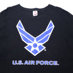 US AIR FORCE US Military Print T-Shirt 2XL Black Cotton Military BAYSIDE MADE TEE