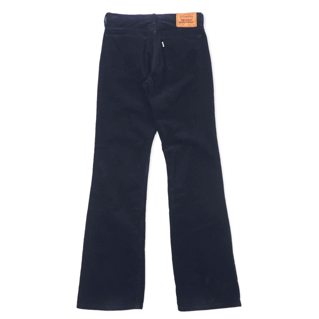 Levi's 90's 517 Boot Cut Corduroy Pants 30 Navy Cotton White Tab 517-15 Made in Japan