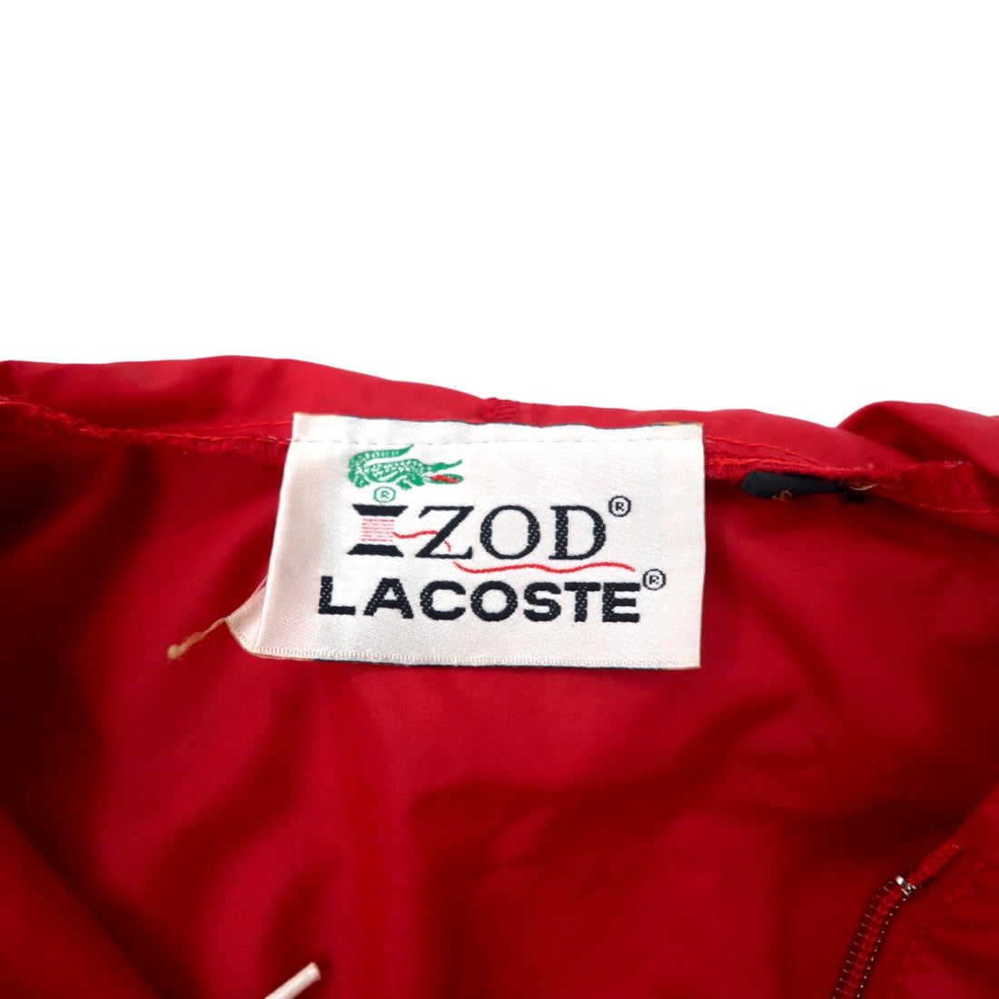 IZOD LACOSTE 80s Spool Tag Anorak Parka, S, Red, Nylon, Packable