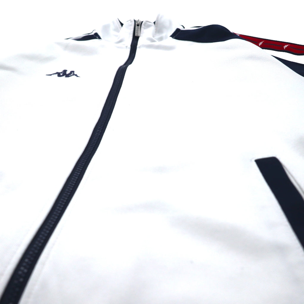 Kappa 90s Track Jacket Jersey M White Polyester Side Line Made in Japan