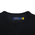 Polo Ralph Lauren 前V 起毛 スウェット トレーナー M ブラック フリース 肩ポケット スモールポニー刺繡