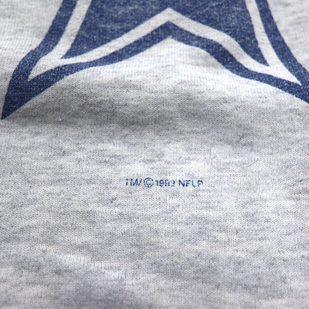 STARTER USA Made 90s NFL Print Sweatshirt L Gray DALLAS COWBOYS Arch Logo