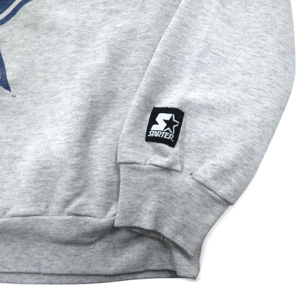 STARTER USA Made 90s NFL Print Sweatshirt L Gray DALLAS COWBOYS Arch Logo