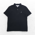 NAUTICA クラシックフィット ポロシャツ 2XL Classic Fit ブラック 鹿の子 ワンポイントロゴ刺繍