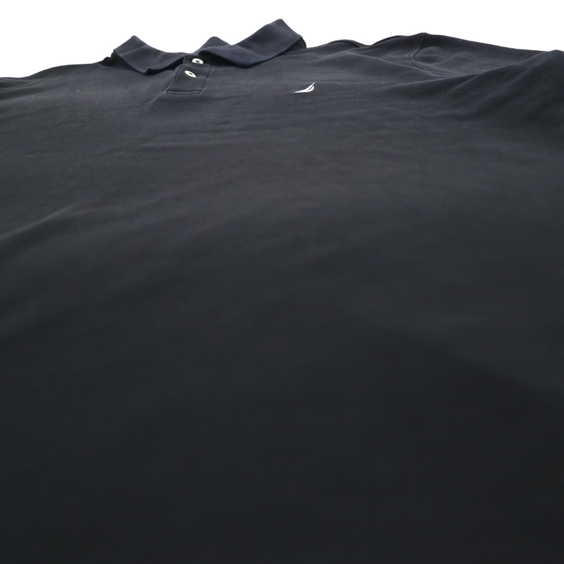 NAUTICA クラシックフィット ポロシャツ 2XL Classic Fit ブラック 鹿の子 ワンポイントロゴ刺繍