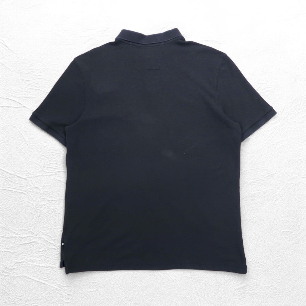 NAUTICA クラシックフィット ポロシャツ 2XL Classic Fit ブラック 鹿の子 ワンポイントロゴ刺繍
