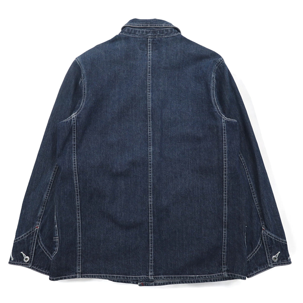HARLEY DAVIDSON Denim Coverall L Indigo Blue Cotton Patch