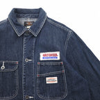 HARLEY DAVIDSON Denim Coverall L Indigo Blue Cotton Patch