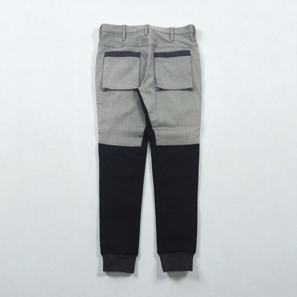 Y's ( Yohji Yamamoto ) 切替ジョガーパンツ デザイン スラックス S ウール 裾リブ ツートーン YP-P05-104 日本製