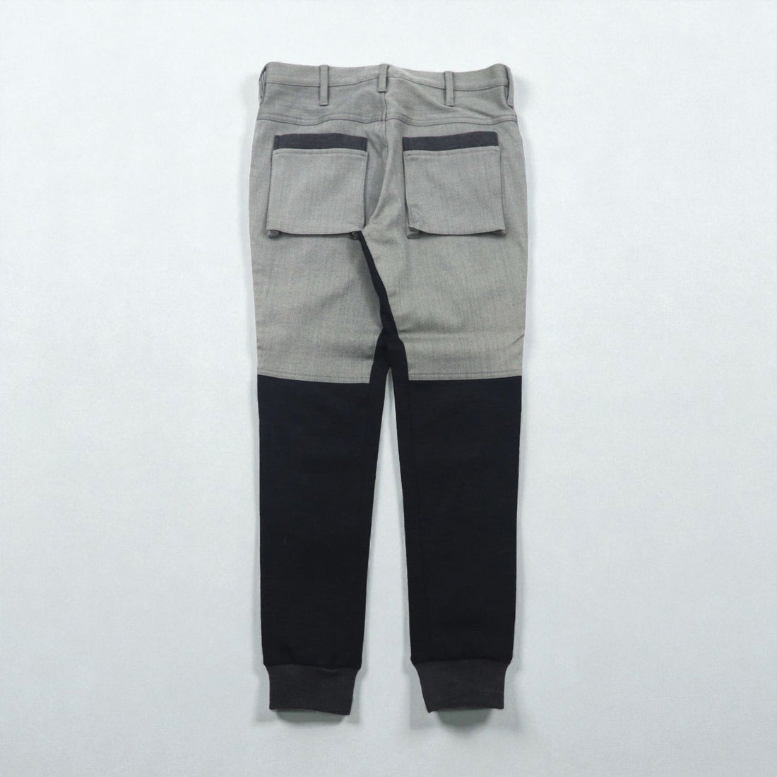 Y's ( Yohji Yamamoto ) 切替ジョガーパンツ デザイン スラックス S ウール 裾リブ ツートーン YP-P05-104 日本製