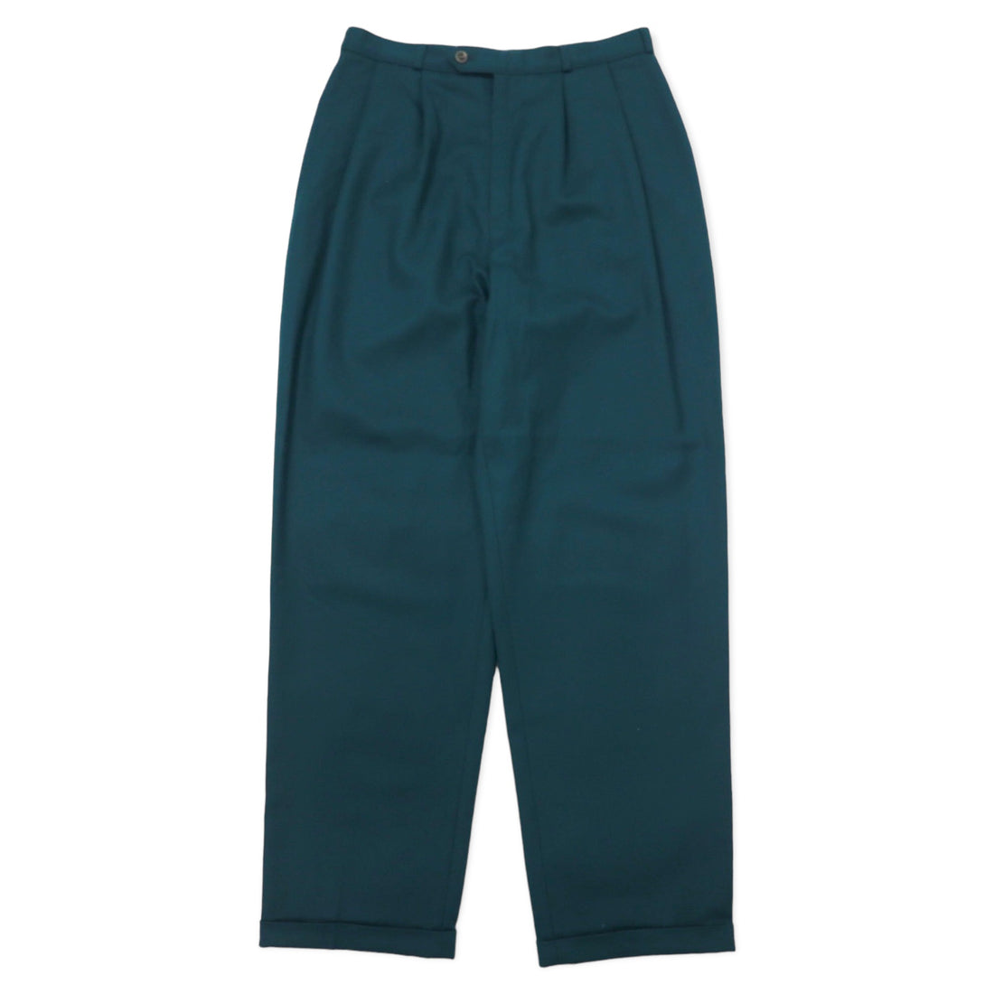 日本然リトテ-古着オンライン-BOUTIQUE by Elegance S.A. Paris 西ドイツ製 80年代 2タック ワイド スラックスパンツ 40 グリーン ウール ユーロヴィンテージ-BOUTIQUE by Elegance S.A. Paris West Germany Made 80's 2 Tuck Wide Slacks Pants 40 Green Wool Euro Vintage