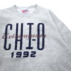 Hanes 90s USA Made HEAVYWEIGHT Printed Sweatshirt XL Grey Cotton 1992