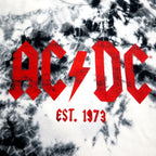 AC/DC Official Rock Band T-Shirt Band TL White Tie-Dye Cotton
