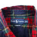 Ralph Lauren 90s Classic Fit Button Down Shirt, XL, Red, Navy, Check, Cotton, Small Pony Embroidery
