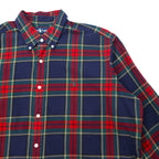 Ralph Lauren 90s Classic Fit Button Down Shirt, XL, Red, Navy, Check, Cotton, Small Pony Embroidery