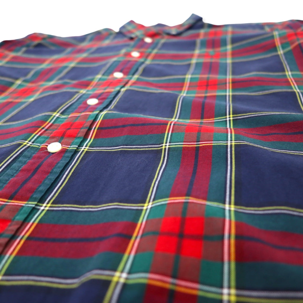 Ralph Lauren 90s Classic Fit Button Down Shirt, XL, Red, Navy, Check, Cotton, Small Pony Embroidery