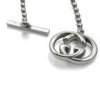 GUCCI Made in Italy 2WAY Interlocking G Toggle Necklace Bracelet Silver Ball Chain AG925