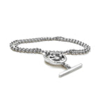 GUCCI Made in Italy 2WAY Interlocking G Toggle Necklace Bracelet Silver Ball Chain AG925