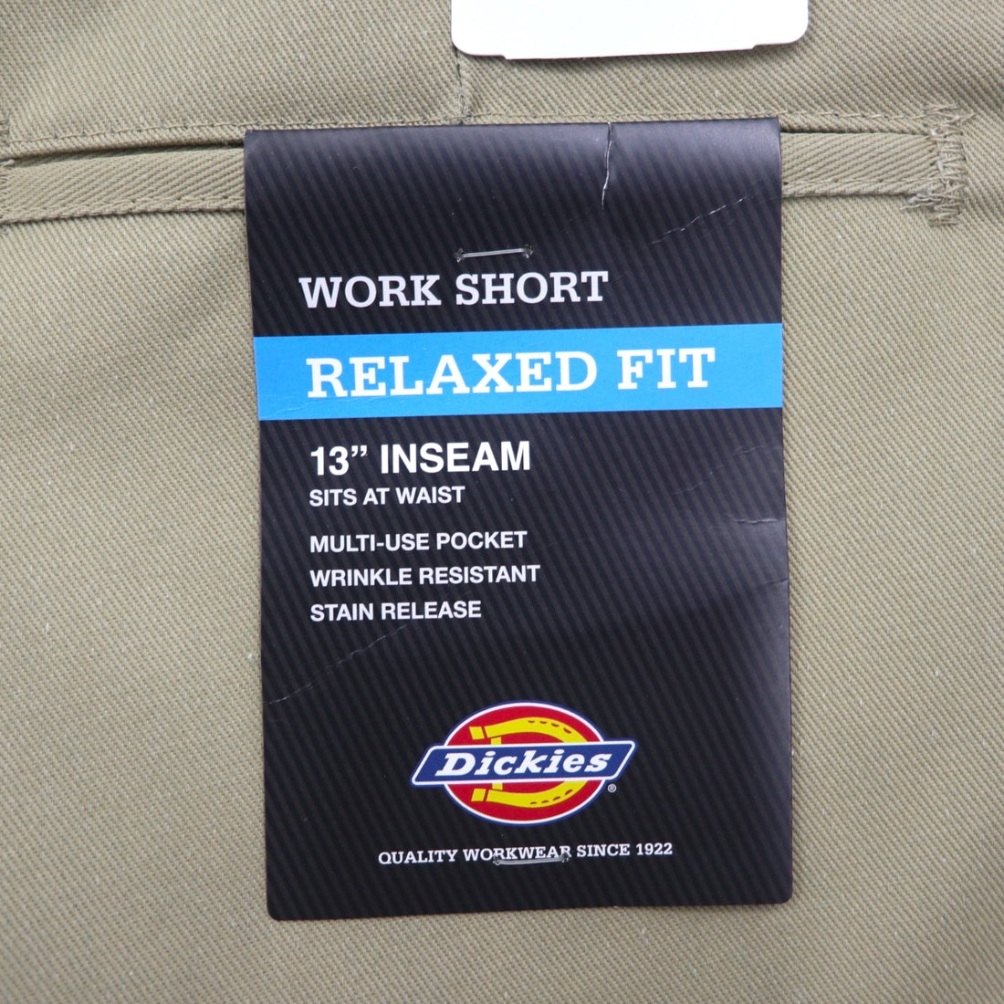 Dickies Relaxed Fit T/C Twill Short Work Pants, Size L, Beige, WR640, Unused