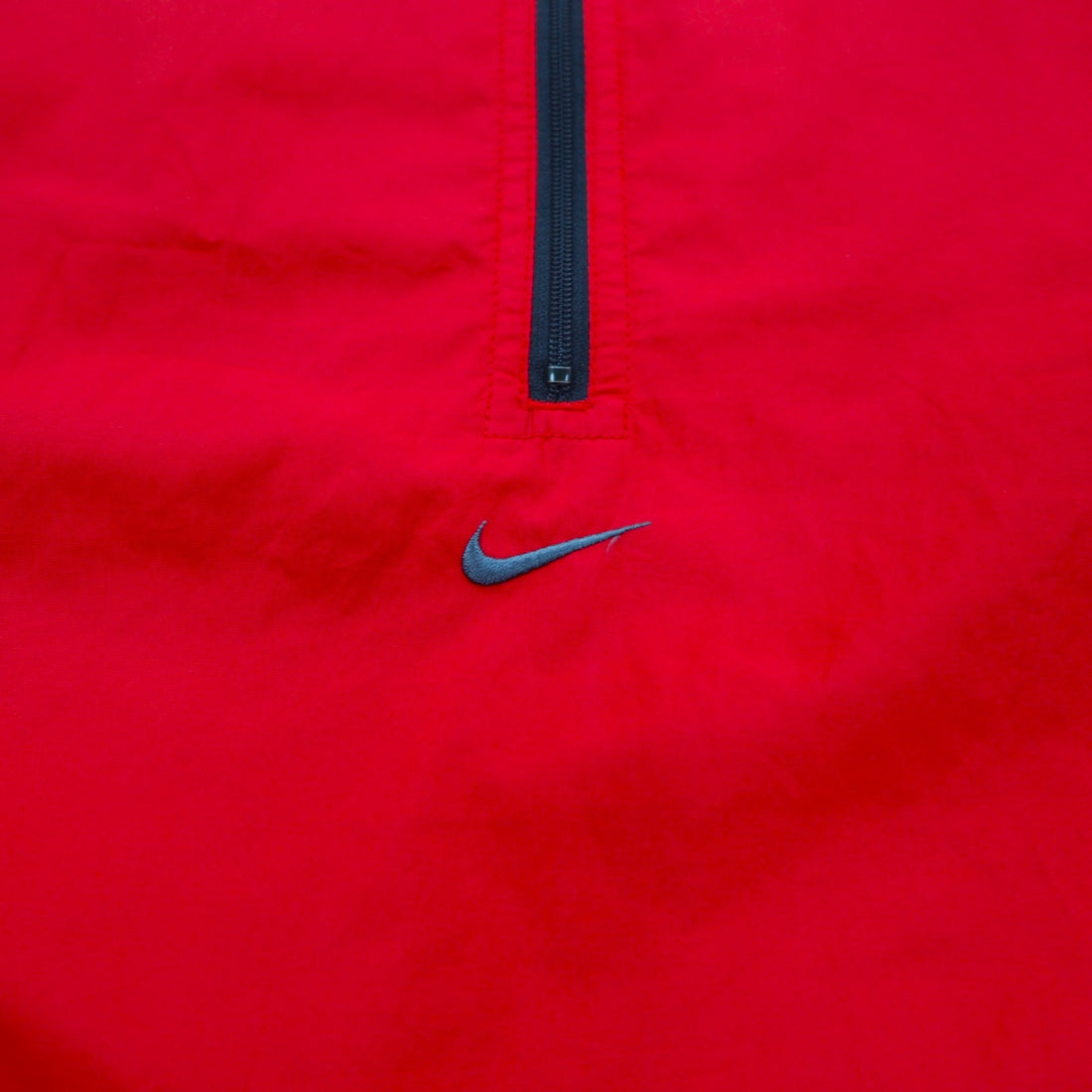 NIKE 00年代 ハーフジップ ナイロンジャケット ジャージ L レッド ポリエステル ドローコード