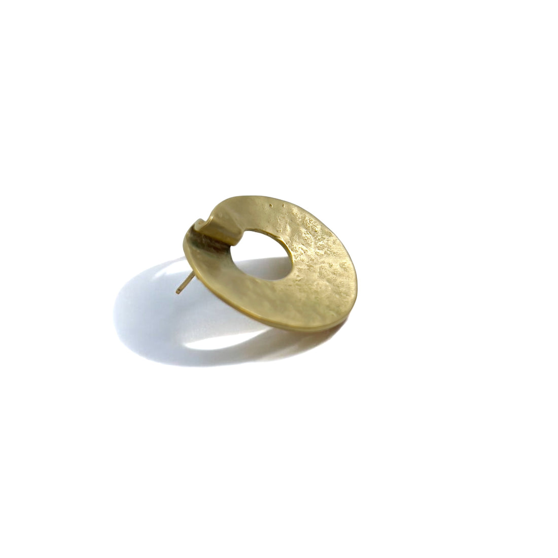 Blanciris Circle Earrings Gold Hammered Hammerwork ESTNATION