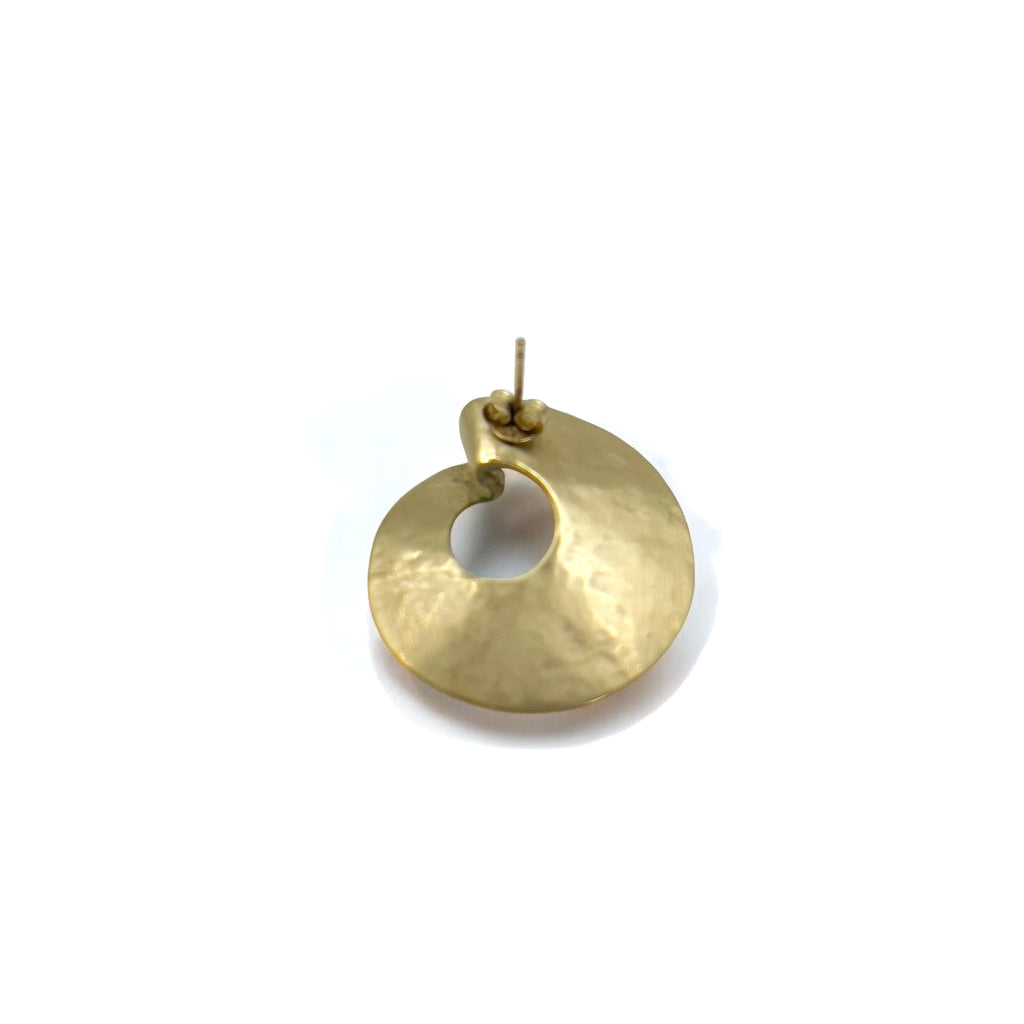Blanciris Circle Earrings Gold Hammered Hammerwork ESTNATION