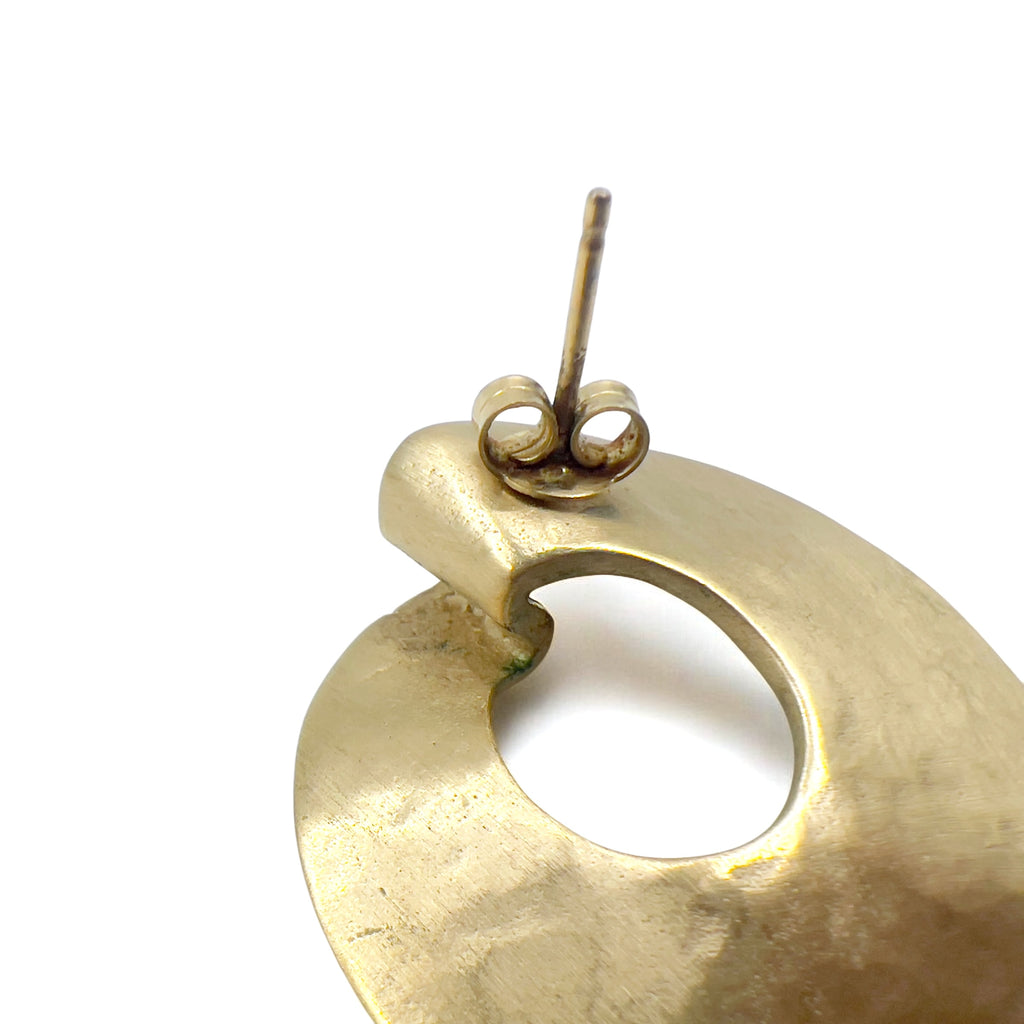 Blanciris Circle Earrings Gold Hammered Hammerwork ESTNATION