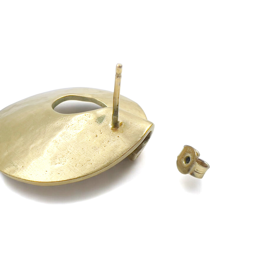 Blanciris Circle Earrings Gold Hammered Hammerwork ESTNATION