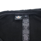 HARLEY DAVIDSON Zip Hoodie, XL, Black, Short Length, One-Point Logo Embroidery, Oversized