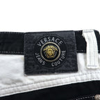 VERSACE JEANS COUTURE Made in Italy High Waist Tapered Denim Pants M Black Medusa Zipper Fly