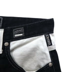 VERSACE JEANS COUTURE Made in Italy High Waist Tapered Denim Pants M Black Medusa Zipper Fly