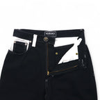 VERSACE JEANS COUTURE Made in Italy High Waist Tapered Denim Pants M Black Medusa Zipper Fly