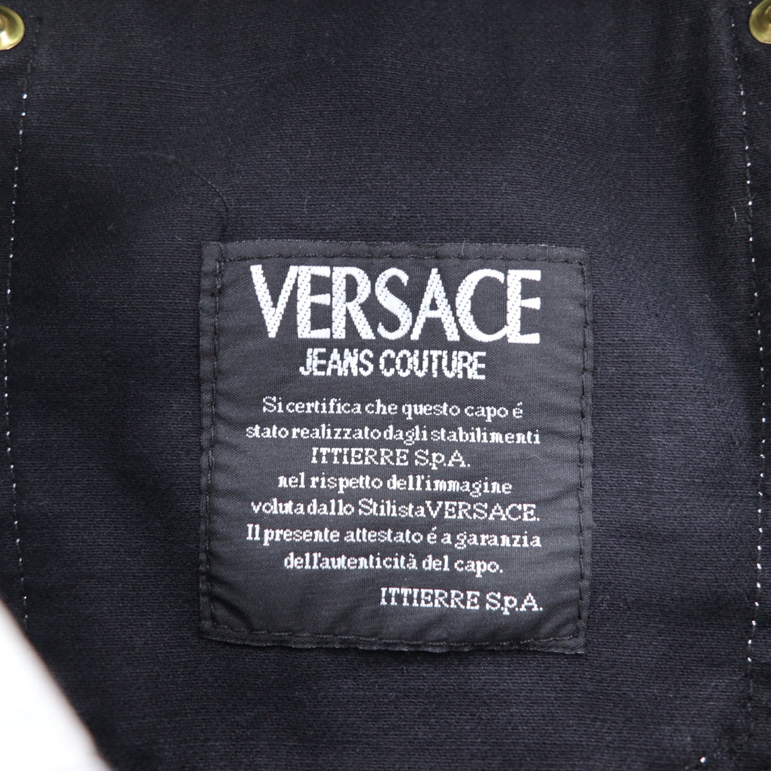 VERSACE JEANS COUTURE Made in Italy High Waist Tapered Denim Pants M Black Medusa Zipper Fly