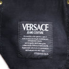 VERSACE JEANS COUTURE Made in Italy High Waist Tapered Denim Pants M Black Medusa Zipper Fly