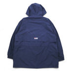 FILA 90年代 ナイロンパーカー XL ネイビー メッシュライナー フード着脱式 ドローコード