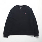 POLO JEANS COMPANY RALPH LAUREN V-neck crew neck sweatshirt, XL, black, solid color, one-point logo embroidery