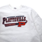 USA made 90s FRUIT OF THE LOOM print sweatshirt XXL white NCAA Wisconsin Platteville Pioneers
