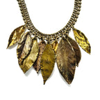 MARNI ribbon necklace in leaf gold and black metal