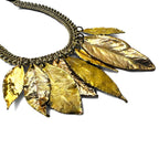 MARNI ribbon necklace in leaf gold and black metal