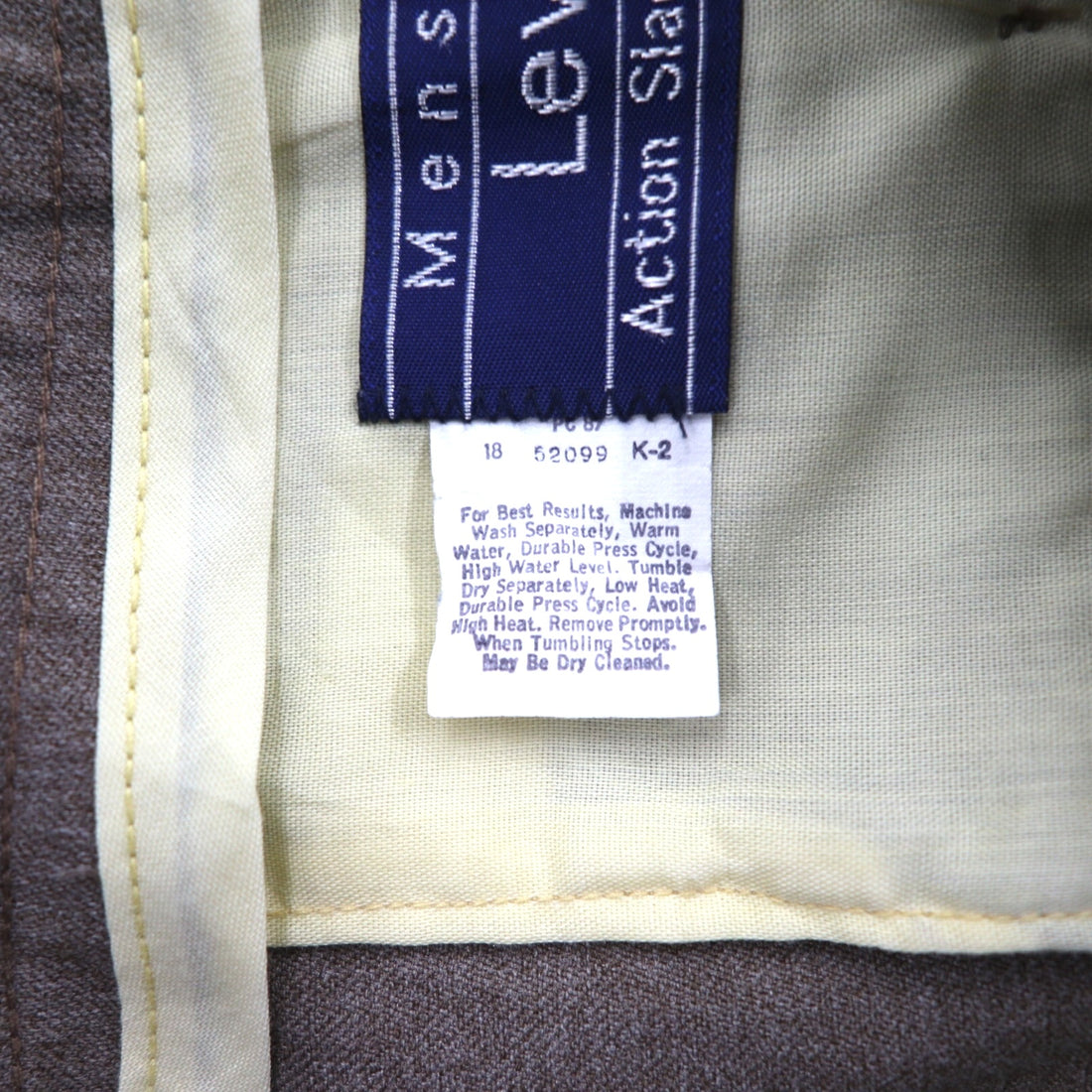 Levi's 80's USA Made Action Slacks STA-PREST Slacks Pants L Brown Rocket TALON Zip