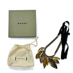 MARNI ribbon necklace in leaf gold and black metal