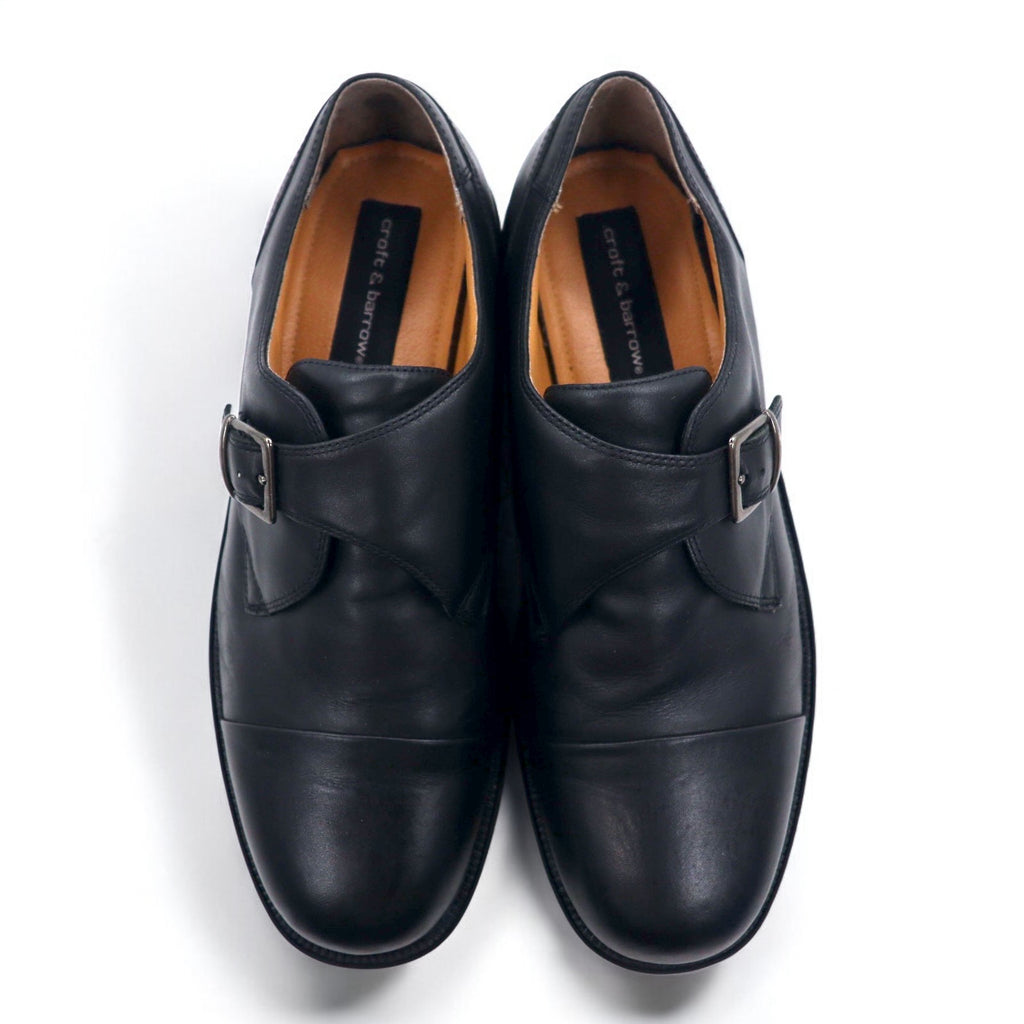 croft &amp; barrow monk strap straight tip dress shoes 29cm black leather BERET
