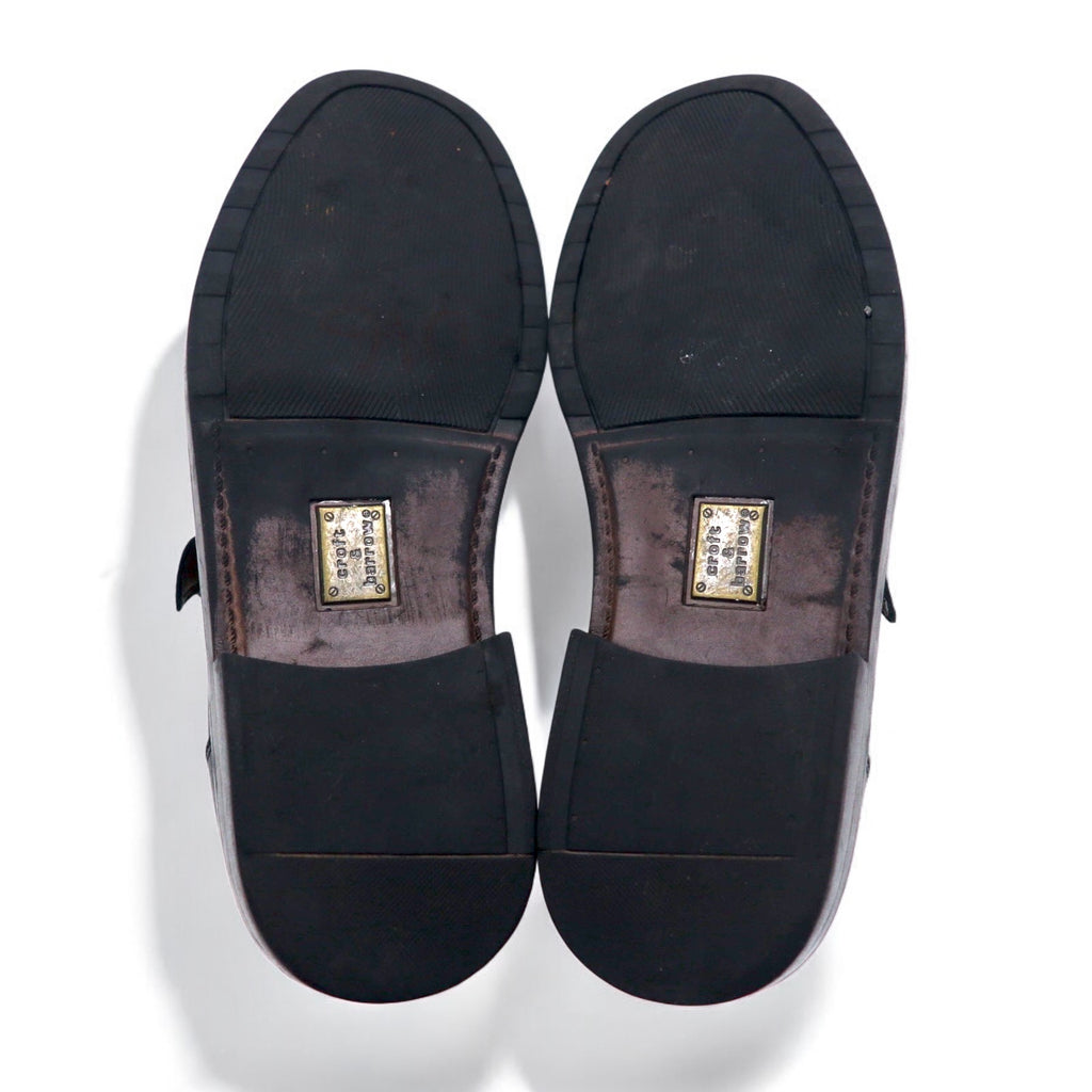 croft &amp; barrow monk strap straight tip dress shoes 29cm black leather BERET