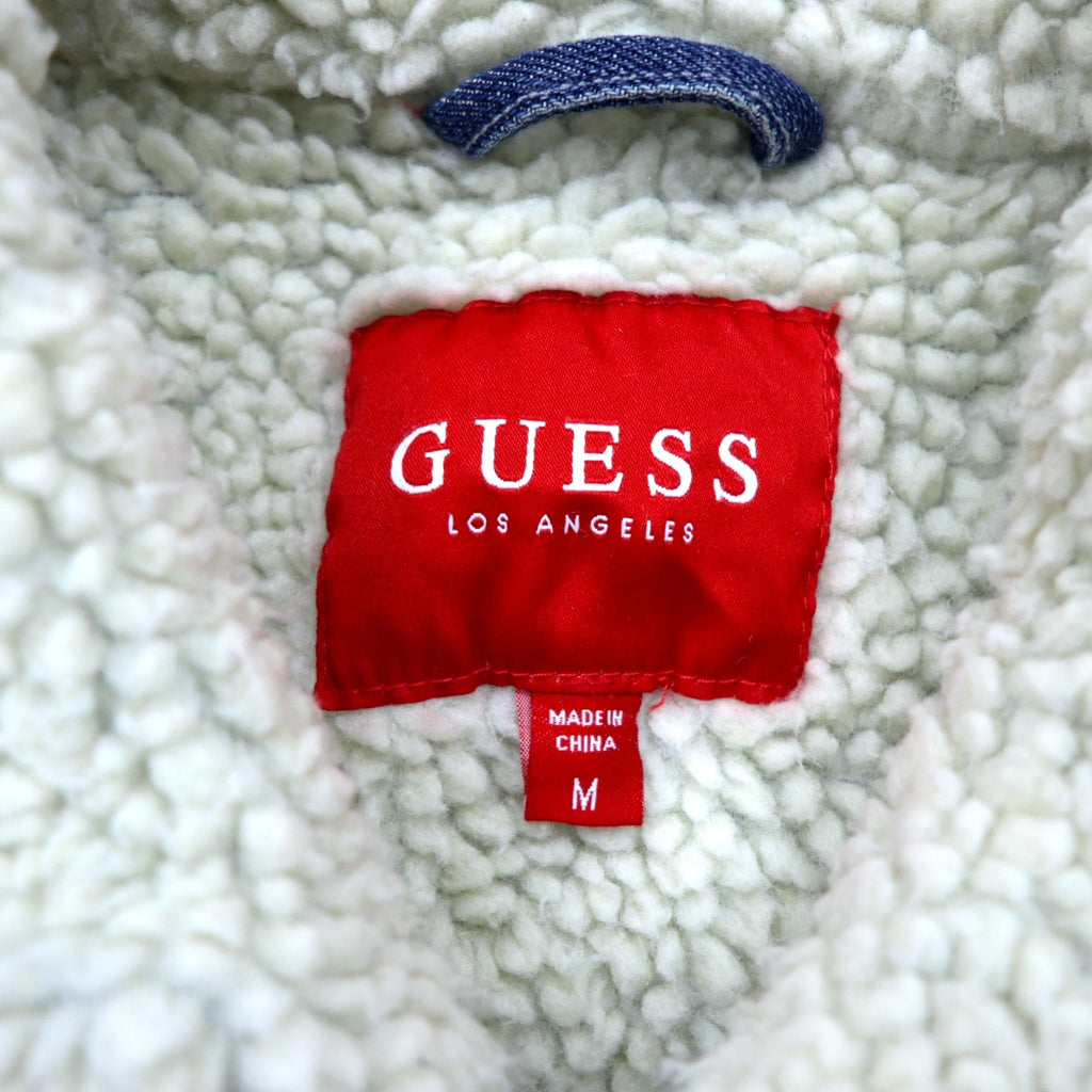GUESS Boa Denim Jacket Trucker Jacket M Blue Cotton Sherpa Denim Jacket X74XN1R0LF0