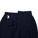 Dressbarn Sheer Drape Wide Pants Size 12 Navy Polyester Slit Layered Made in USA